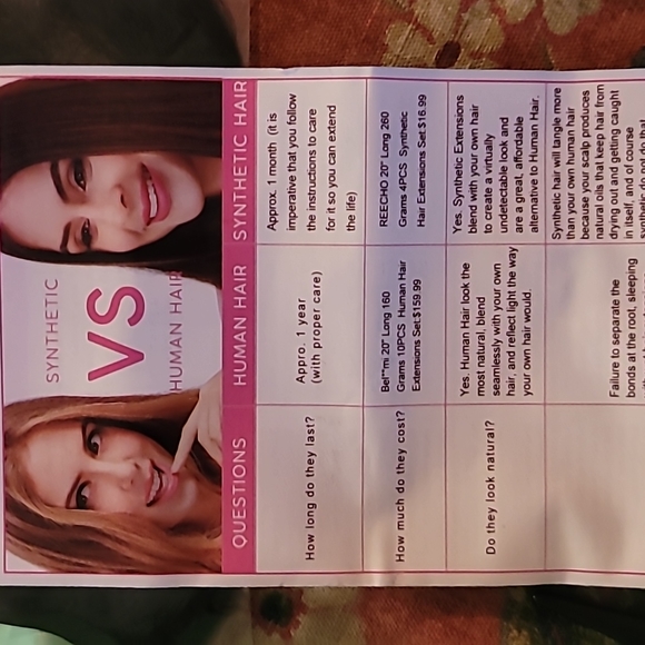 reecho hair, 20LongX10wide extensions ,dark brown - Picture 4 of 7